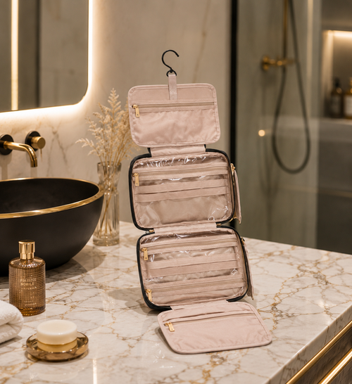 Hanging Toiletry Bag and Travel Makeup Organizer