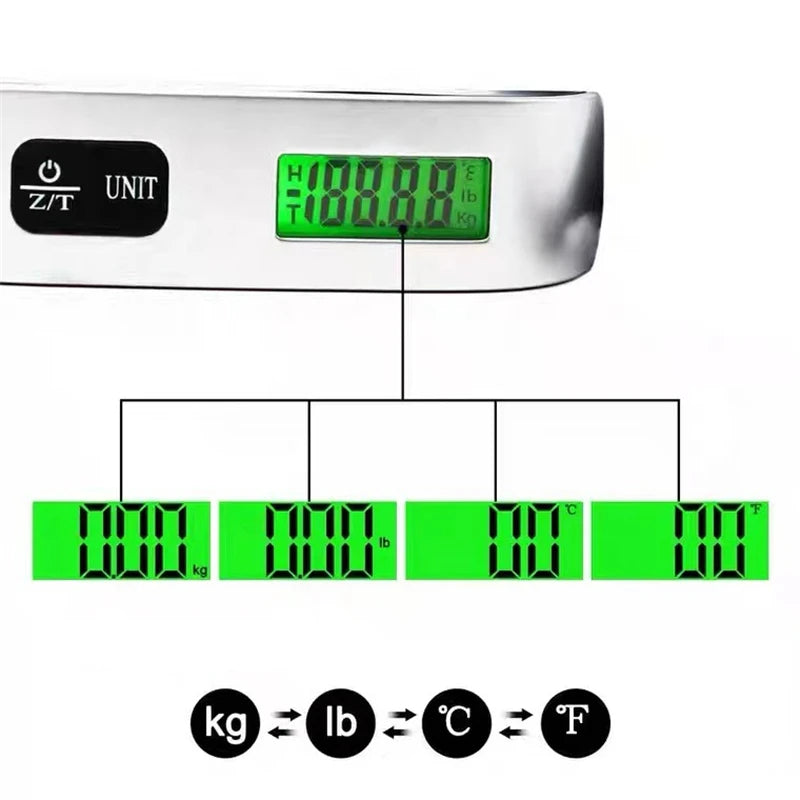 Chic Digital Luggage Scale – Portable 50 kg Travel Weight Scale