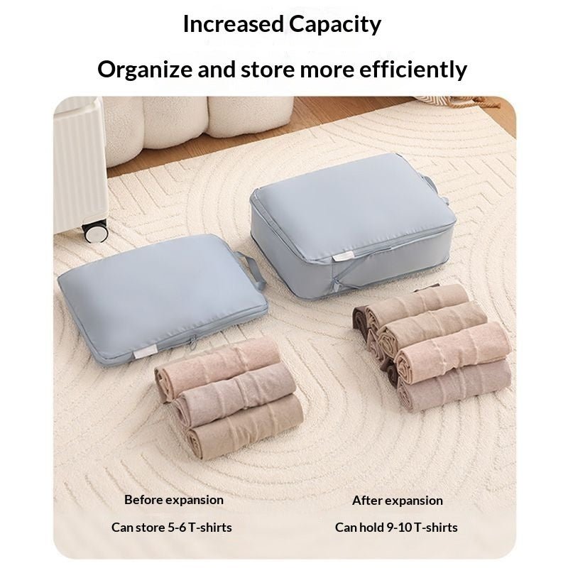 Packing cubes showing mesh top panel detail